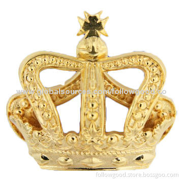Customized Gold Plating Metal Badge, Crown ShapedNew